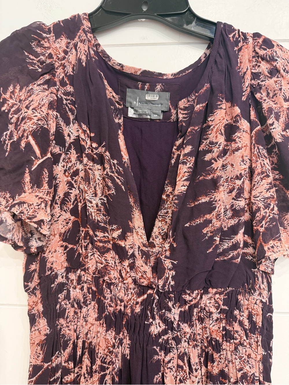 Anthropologie Somerset Chiffon Maxi Dress Floral Smocked Boho Maxi 8004 - Picture 7 of 14